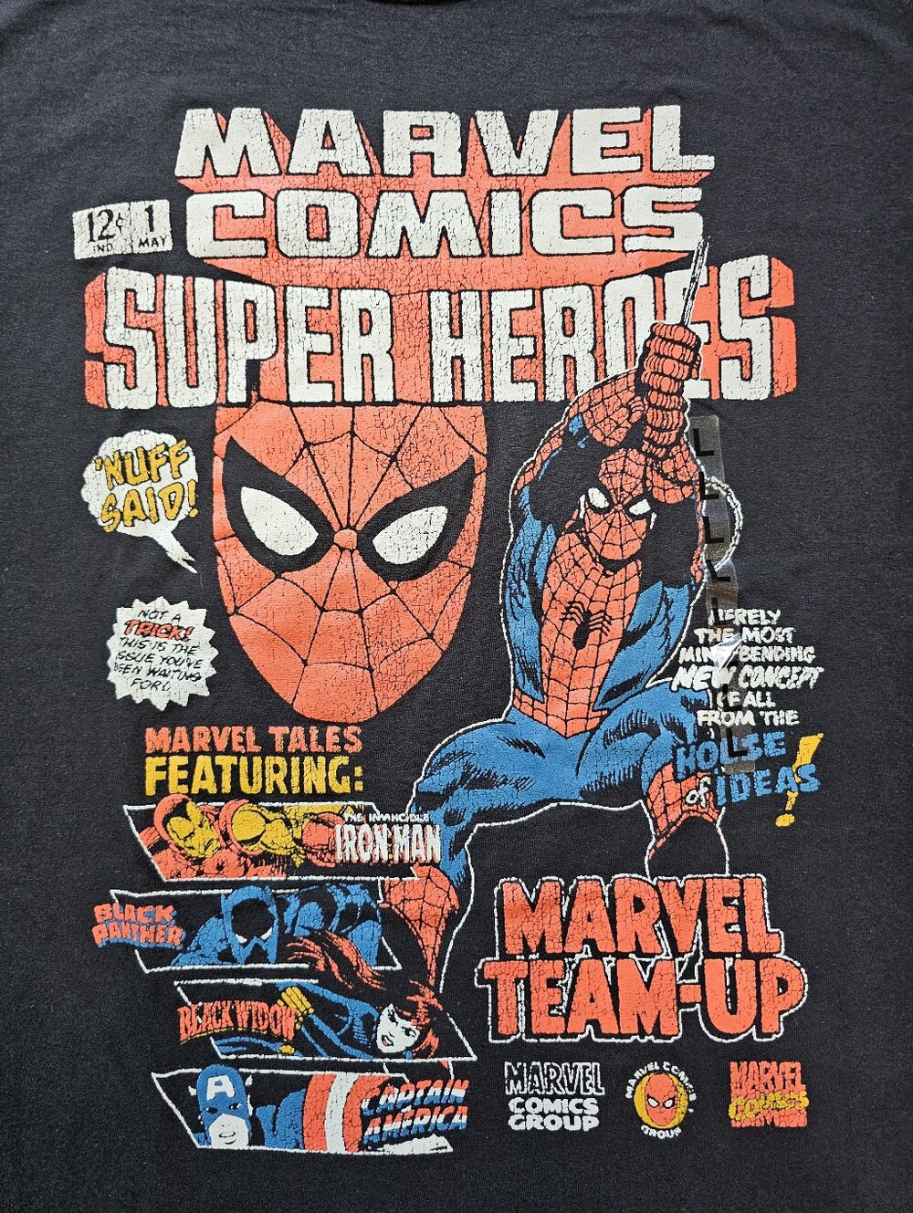 Marvel Comics Black Men's Spider-Man Graphic Tee, Size Large, New - Picture 2 of 3